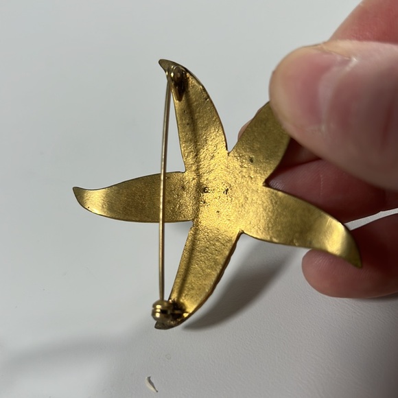 Vintage - Gold Starfish Pin Brooch German / Coastal Grandma - Picture 3 of 8